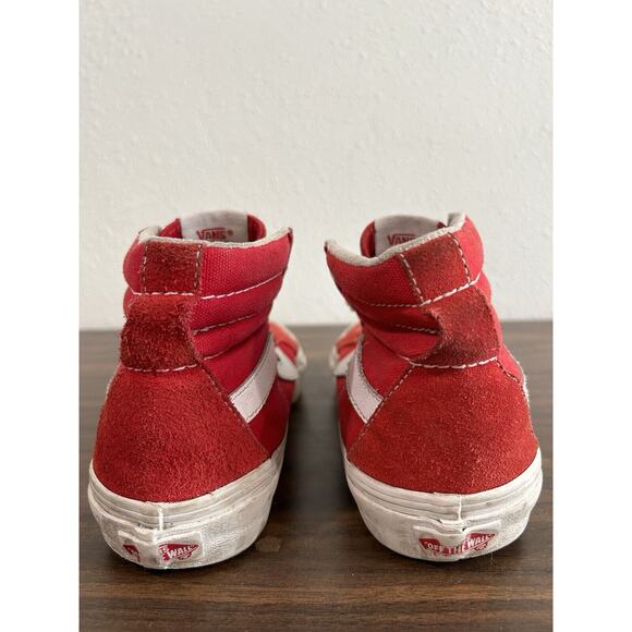 Vans Sk8 HI Womens Size 6 Red High Top Skate Sneakers Mens 4 Unisex Old Skool - Picture 5 of 11